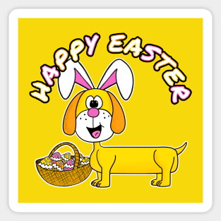 Easter Dachshund Bunny Eggs Dog Lover Sticker